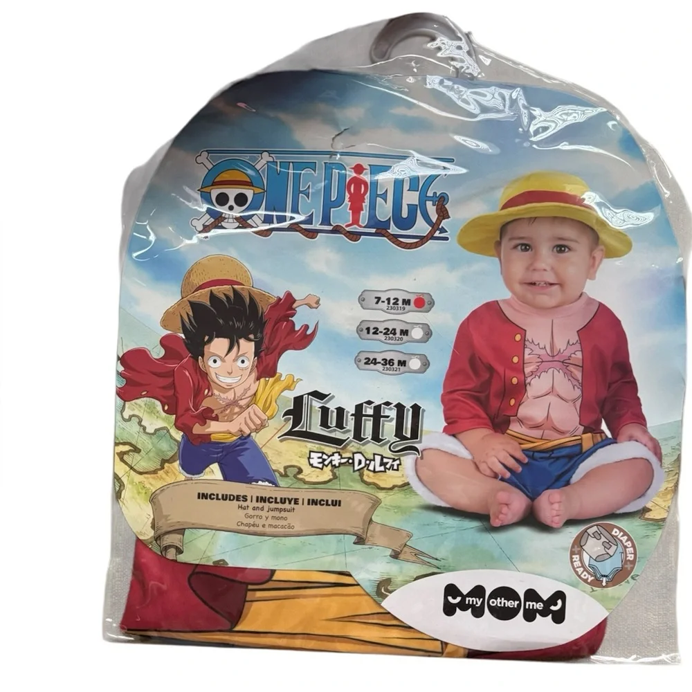 My Other Me One Piece Luffy Toddler Anime Costume with Jumpsuit/Hat size 7-12 mo